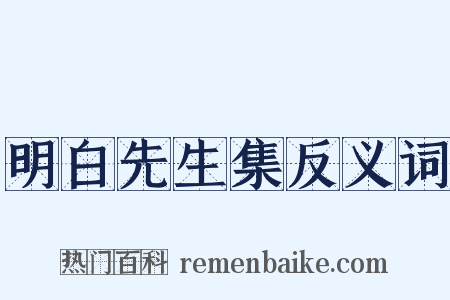 明白先生集反义词是什么意思的图片